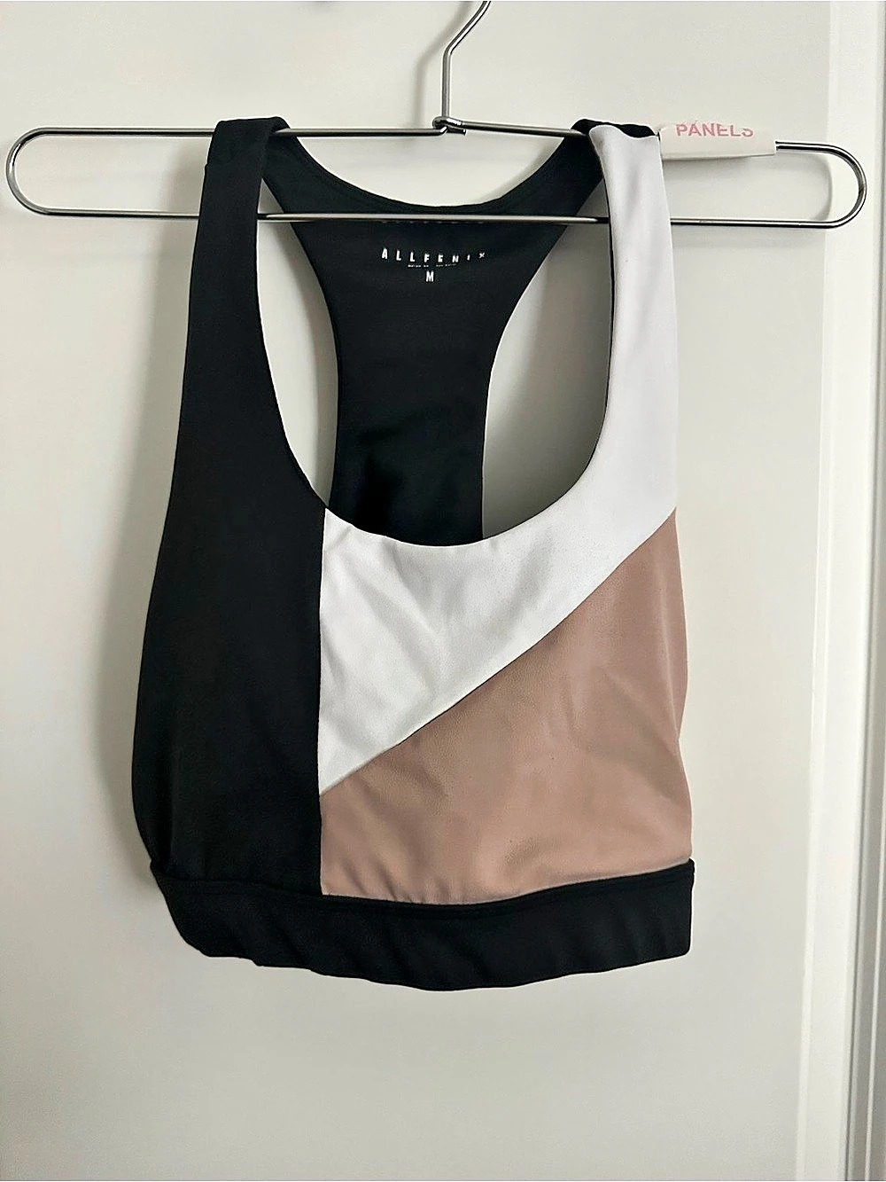 ALLFENIX Color Block Athletic Crop Top in Black & Pink Size Medium